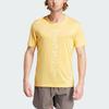 Adidas Letter Print Short Sleeve Outdoor Sports T-Shirt Men Tops Yellow IP4816