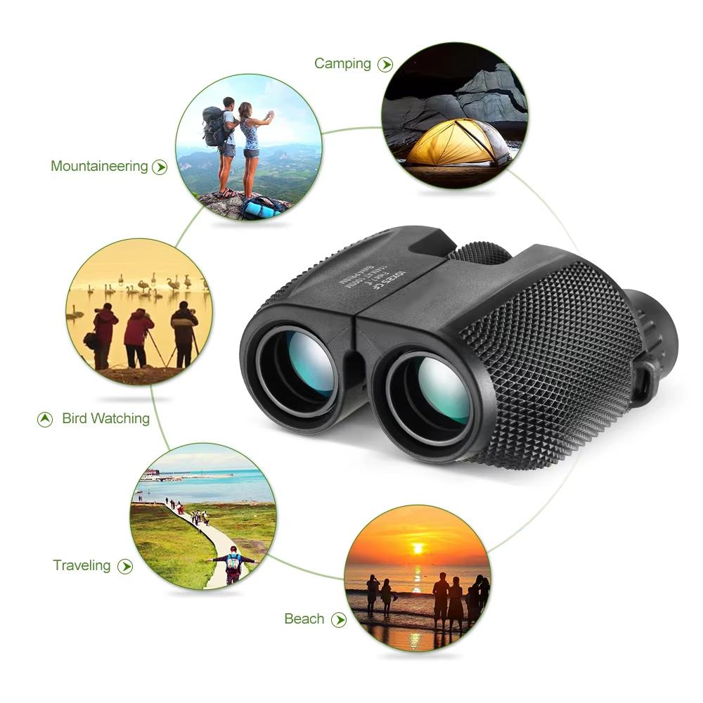 10×25 Binoculars Telescope Ipx4 Waterproof Bak4 Prism Fmc Coating For Mountain Climbing Hunting Hiking Sightseeing