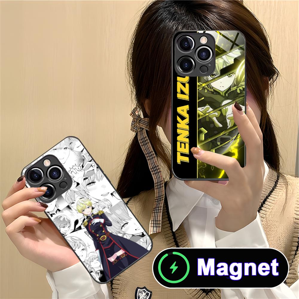 Mato seihei no slave Tenka Izumo Glass MagSafe Mobile Phone Case for iPhone 17 16 15 14 13 12 11 Air Pro Max Plus Mini Colorful