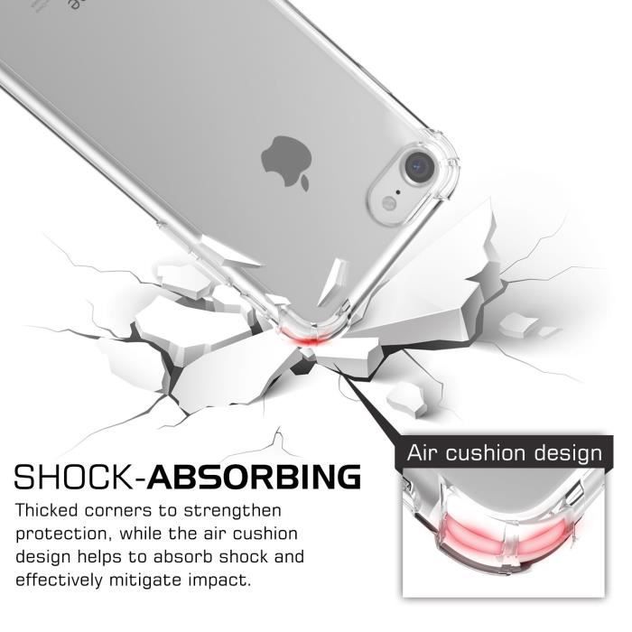 Coque de téléphone - RKINC - iPhone X/XS - TPU souple - Transparent - Protection renforcée