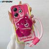 KEYSION Cute 3D Cartoon Plush Case for Infinix Smart 8 8HD with Lanyard Soft Silicone Shockproof Phone Cover for Infinix Hot 40i