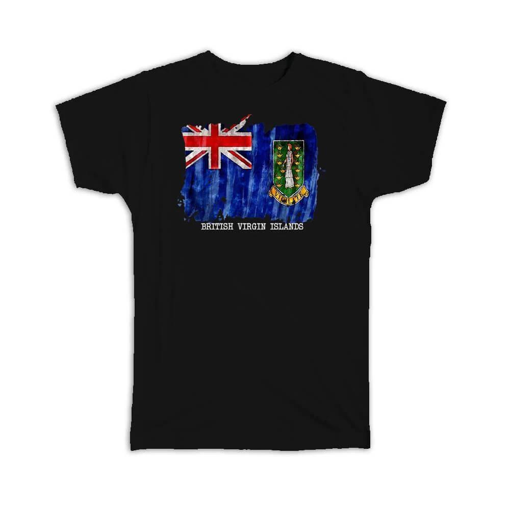 Gift T-Shirt : British Virgin Islands Flag NorthAmerica Travel Expat Country L