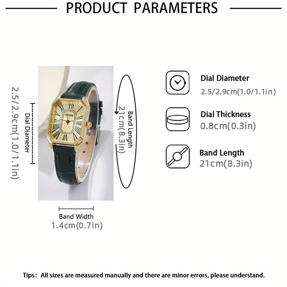 2pcs/set Square Couple's Watch PU Leather Strap Quartz Movement | Gifts for Men or Women | Valentine's Day Gifts