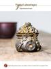 Ornamento Vaso del Tesoro Yuanbao della Fortuna: Decorazione Desktop Retrò per Attirare Ricchezza