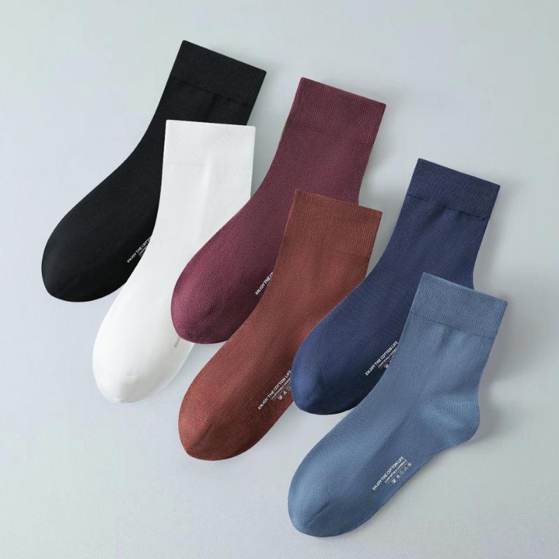 Male Spring and Autumn Cotton Anti Bacterial Deodorant Sweat Absorption Breathable Tube Socks