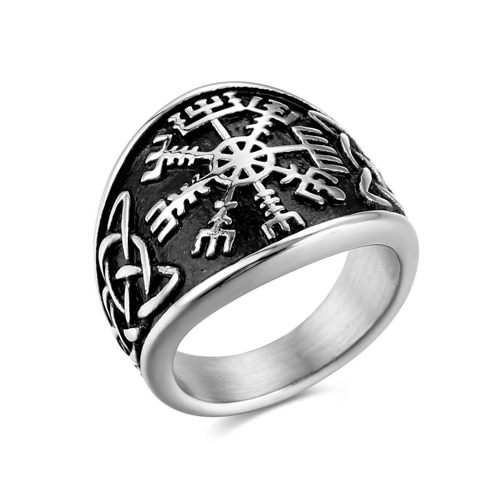 Ring personalized domineering Viking warrior men's ring Odin rune warrior men's ring