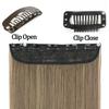 MERISIHAIR Women Fashion Long Straight Synthetic Fiber Hair Extensions 5 Clips Invisible Hairpiece for Daily Wear