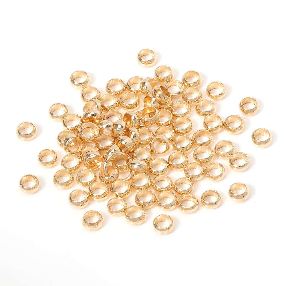 500pcs 2mm 3mm 3.5mm 4mm Big Hole Beads Copper Ball Crimp End Stopper Spacer Beads for Jewelry Making Findings DIY Supplies 2mm