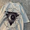 Live By The Sun Dream By The Moon Tshirt Women Hip Hop  Casual Tops Pattern Sweat Summer Clothing Fashion Loose Tshirt