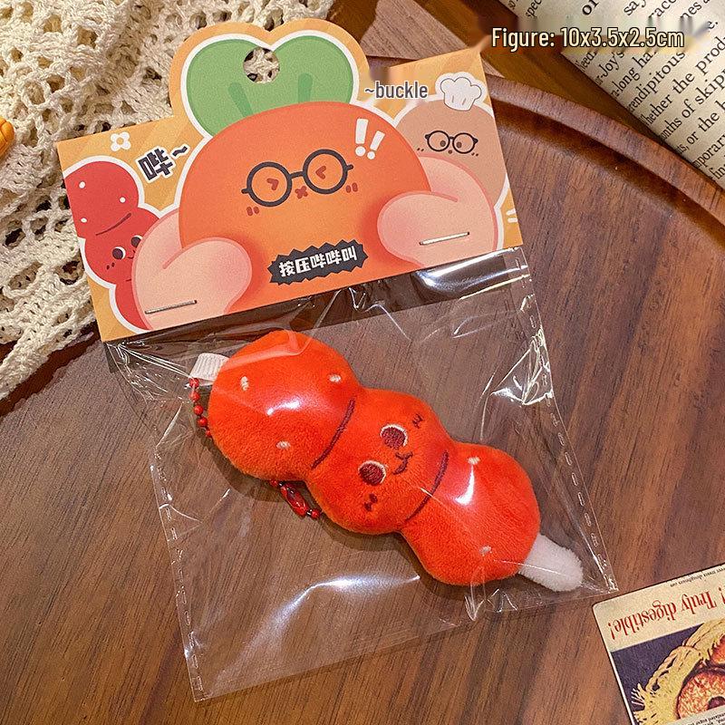 Plush Food Doll Charms: Cute Keychain Ornaments with Squeaky Small Dolls