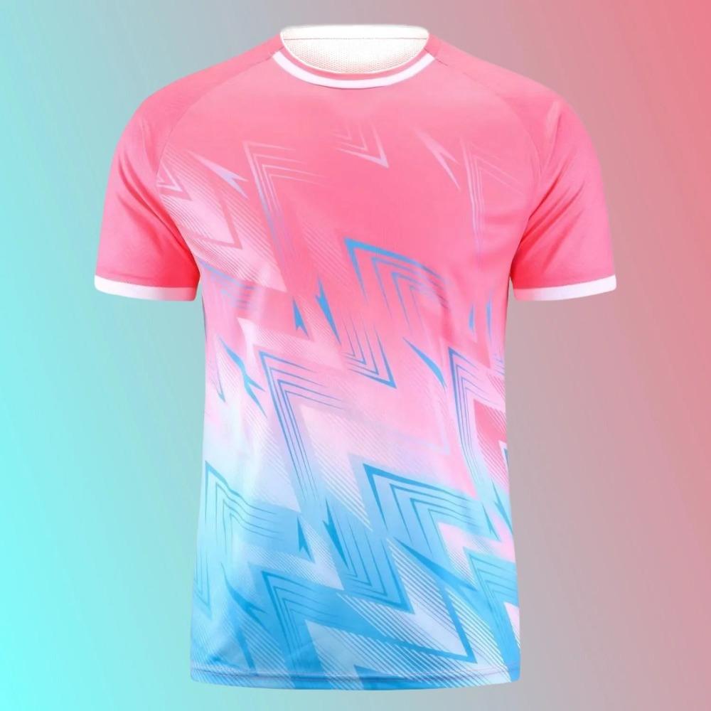 Sports Style Gradually Changing Color 3D Digital Printing Men's Casual and Comfortable Round Neck Short Sleeved T-shirt