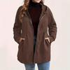 2024 Autumn/Winter Women's Solid Color Ripple Pocket Hooded Casual Loose Jacket