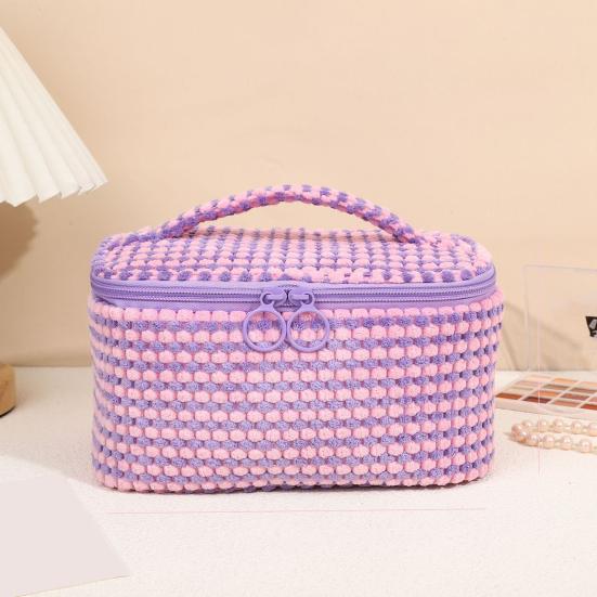 

Набор дорожных косметичек Плюшевая косметичка Органайзер для туалетных принадлежностей Портативная косметичка для дома, путешествий, отпуска, деловых поездок розовый