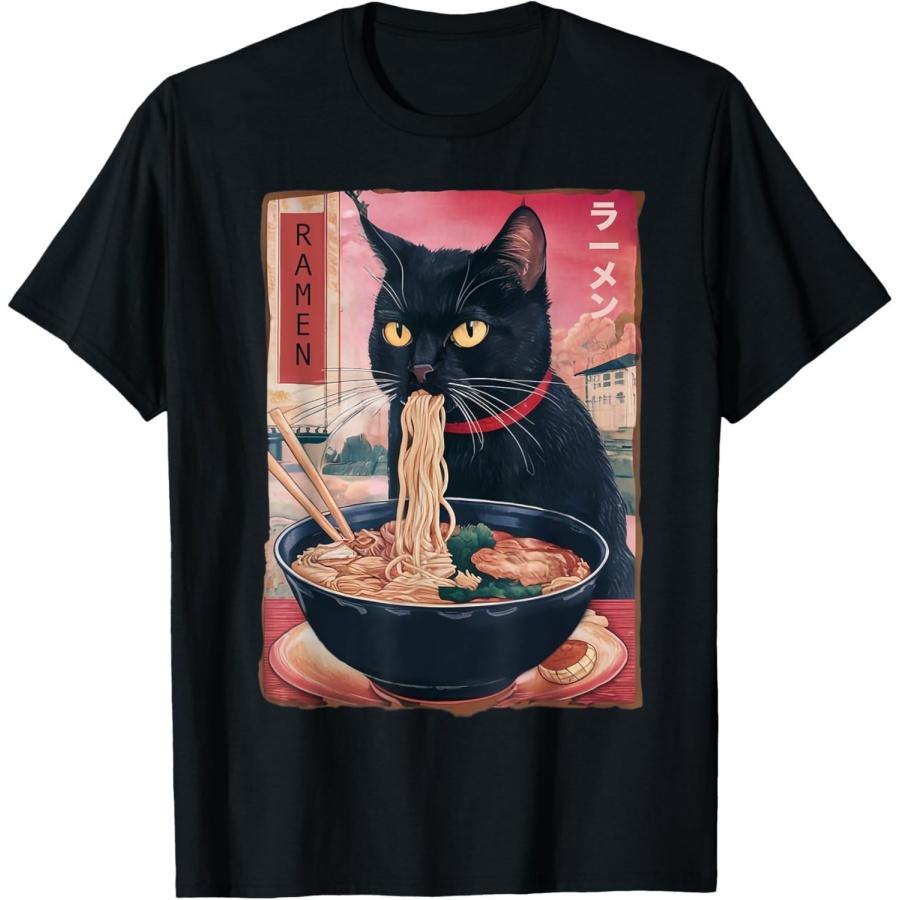 NeotoBatAO Cat Ramen Noodle Japanese Kawaii Anime Ramen Cat Men Wonen T-Shirt(1) XXXXXL разноцветный