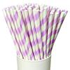 25-Pack Striped Biodegradable Paper Straws for Milk Tea and Beverages