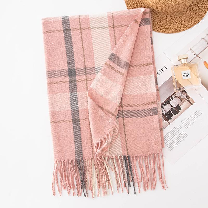 Plaid Scarf Women's Winter High-end Sense New Autumn and Winter Thickened Versatile Atmosphere Warm Scarf