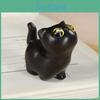 Sculpture Yousheng Cat Handcrafted Black Small Cartoon Cat Sculpture Rustic Mini Cat Figurine Cute Home Decor Gift For Cat Lovers Collectors