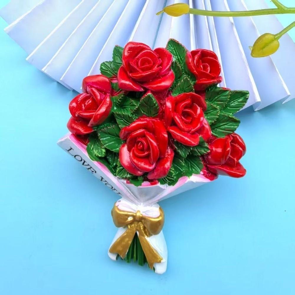 Resin Refrigerator Magnet Sunflower Rose Decorative Fridge Magnet Flower Fridge Magnets Home Decor