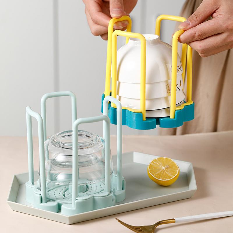 Rotating And Extendable Dish Rack Kitchen Storage Rack Drain Rack Small Dish Organizer For Stovetop