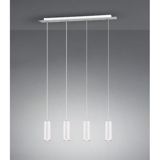 Lampe à suspension - marley - trio - 4 x gu10 - acier - 150 cm - blanc