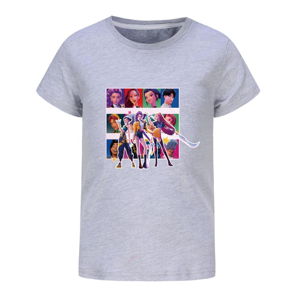 5036 Kids Girls Boys Rumi Mira Zoey Print Casual Cotton Short Sleeves T-Shirt