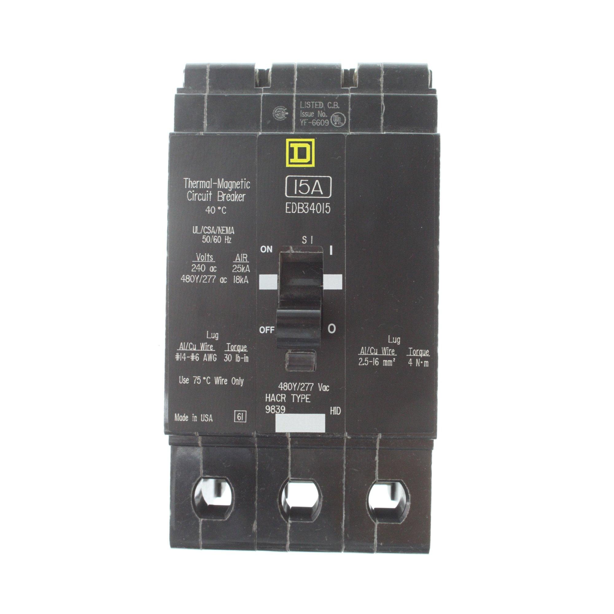 

EDB34015 SQUARE D SCHNEIDER ELECTRIC Bolt-on EDB Circuit Breaker