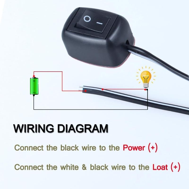 Automotive Toggle Switches Paste Type For Fog Lights Drive Lights With 60/100/200cm Cable 12V Operation