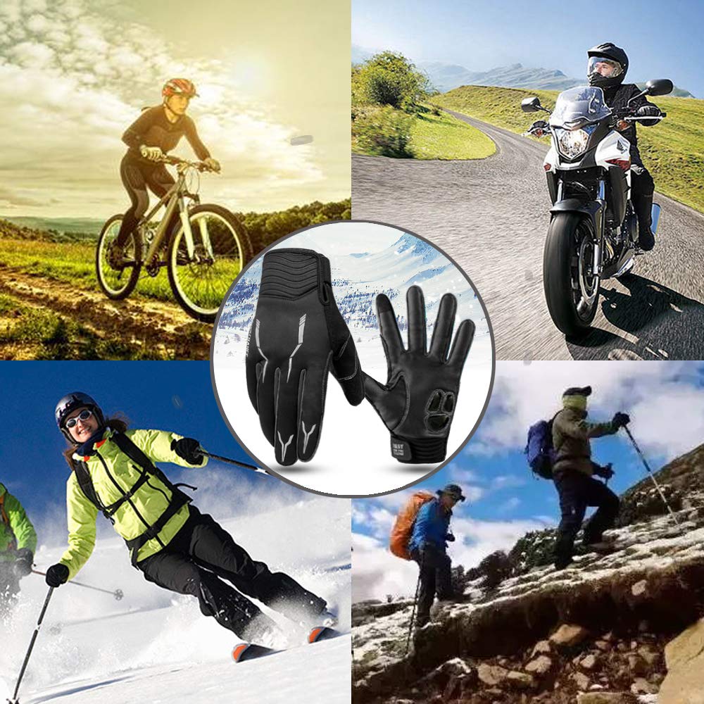 Gretop Cycling Cold Weather Smartphone Shock Abrasion Gloves, Protection, Compatible, Breathable, Heat-Generating Material, Absorption, Resistant,