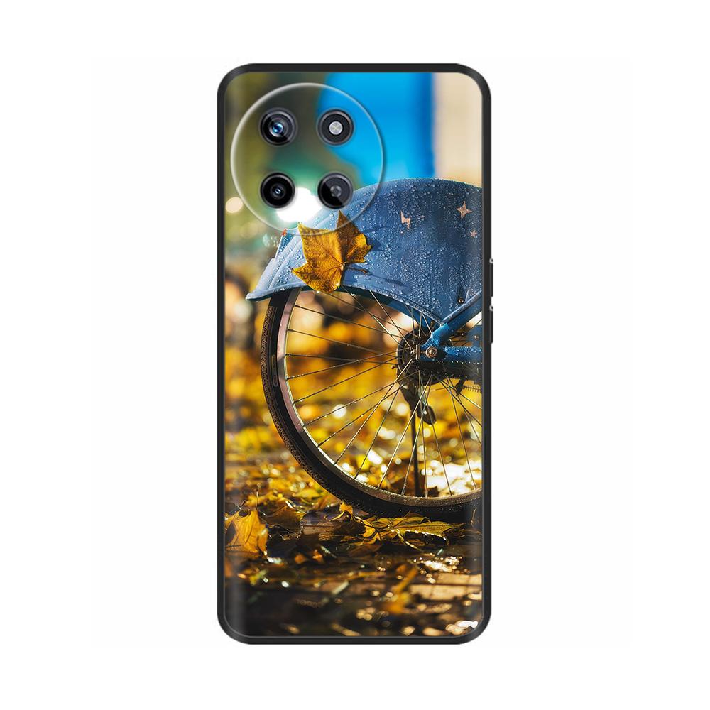 Für Realme 11 4G Hülle Silikon Weich Marmor Blume Schwarzer Stoßfänger Fundas Coque Für OPPO Realme 11 4G 6.43" realme11 Bemalte Abdeckungen