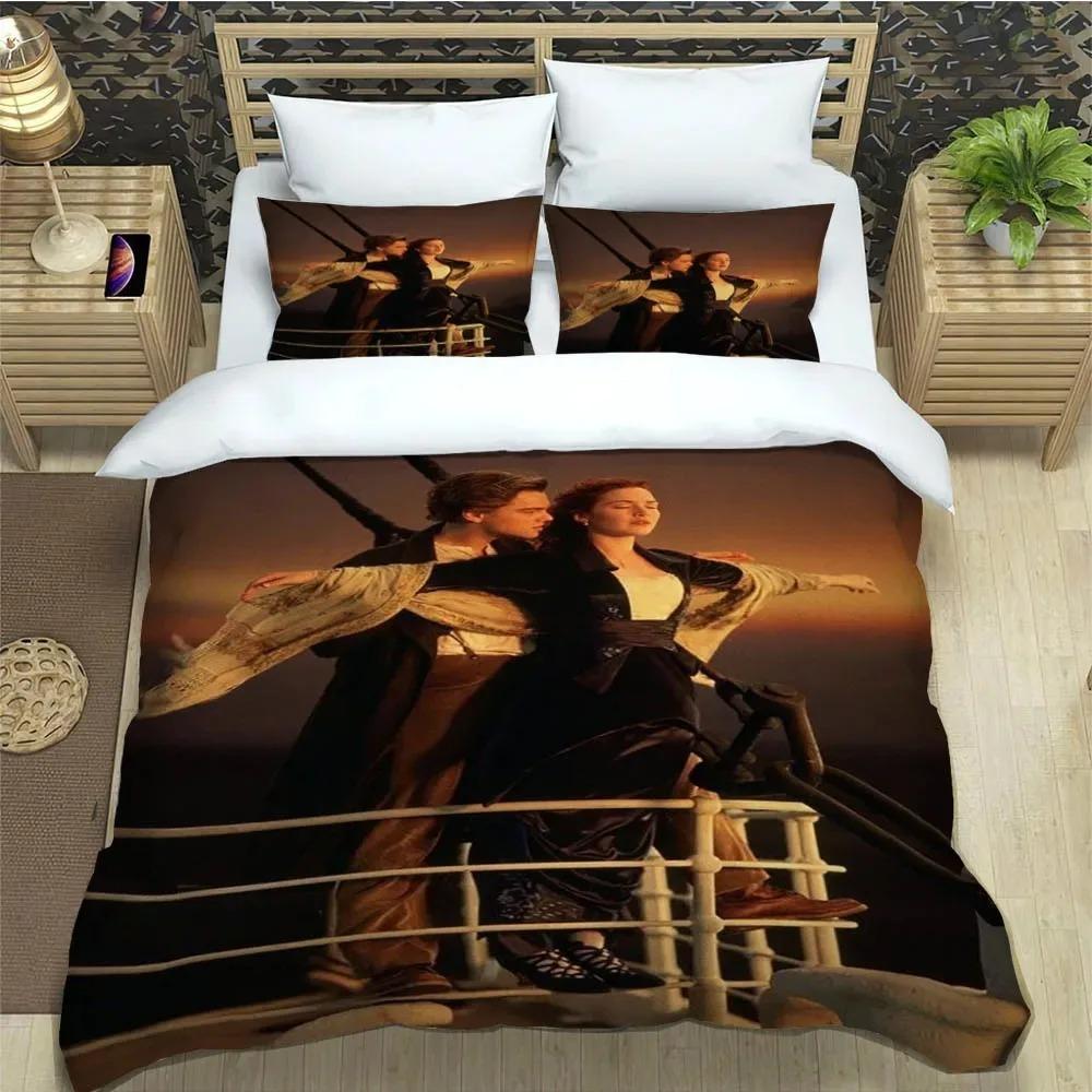 Titanic Leonardo DiCaprio Printed Bedding Sets Exquisite Bed Supplies Set Duvet Cover Bed Comforter Set Bedding Birthday Gift
