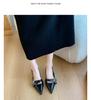 Niche high heels red bag head sandals fairy shoes 2025 new spring and summer black French pointed single shoes