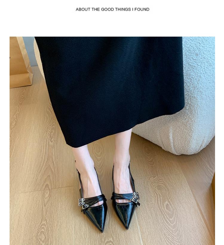 Niche high heels red bag head sandals fairy shoes 2025 new spring and summer black French pointed single shoes