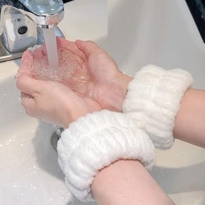 Baburu - Coral Fleece Face Wash Wristband / Hook / Set
