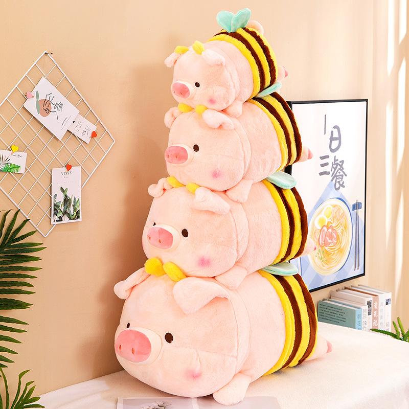 Bee pig doll plush toy girl sleeping on the bed doll girlfriend birthday gift grab machine doll
