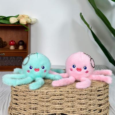 Cute Cute Marine Animal Jellyfish Pendant Plush Toy Doll Clown Fish Keychain Bag Hanging Decoration