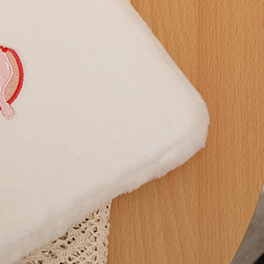 Plush Cute Rabbits Laptop Sleeve Bag Reduce Friction Good Protection Tablet Carrying Case for Outdoor Home White
