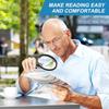 Magnifying Glass With Light, 10x 20x Magnifier With 4pcs Led Lights, Reading Magnifiers For Seniors, Kids, Close Work Assistant