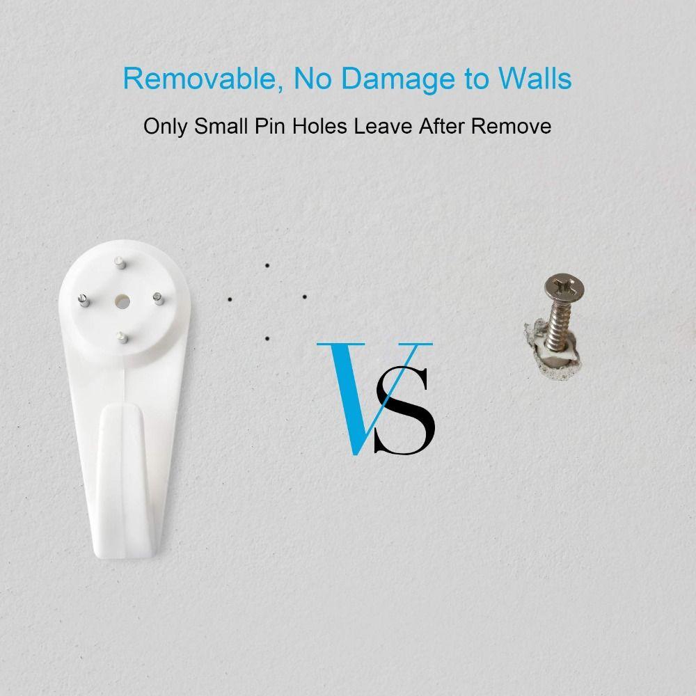 61 Pcs Plastic Picture Hanger  Picture Hanging Kit Invisible Nail Hangers  Hardwall
