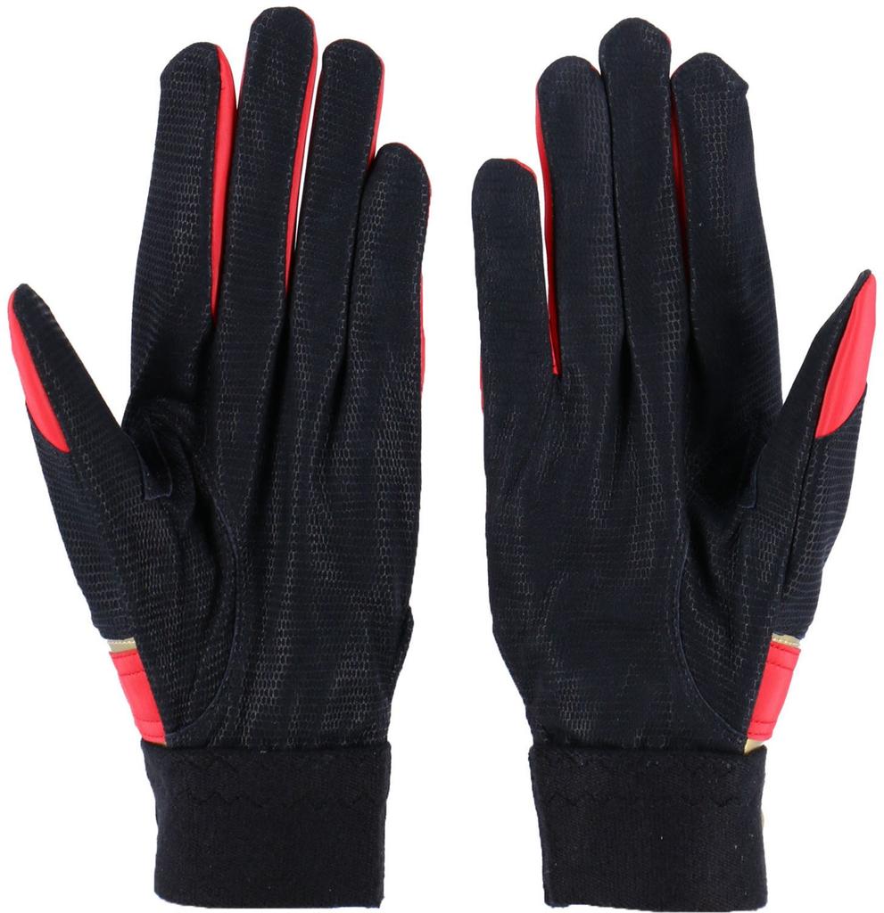 ZETT Pro Status Batting Gloves Red X Gold Size BG318 (Both Hands), (6482), Small, Baseball,