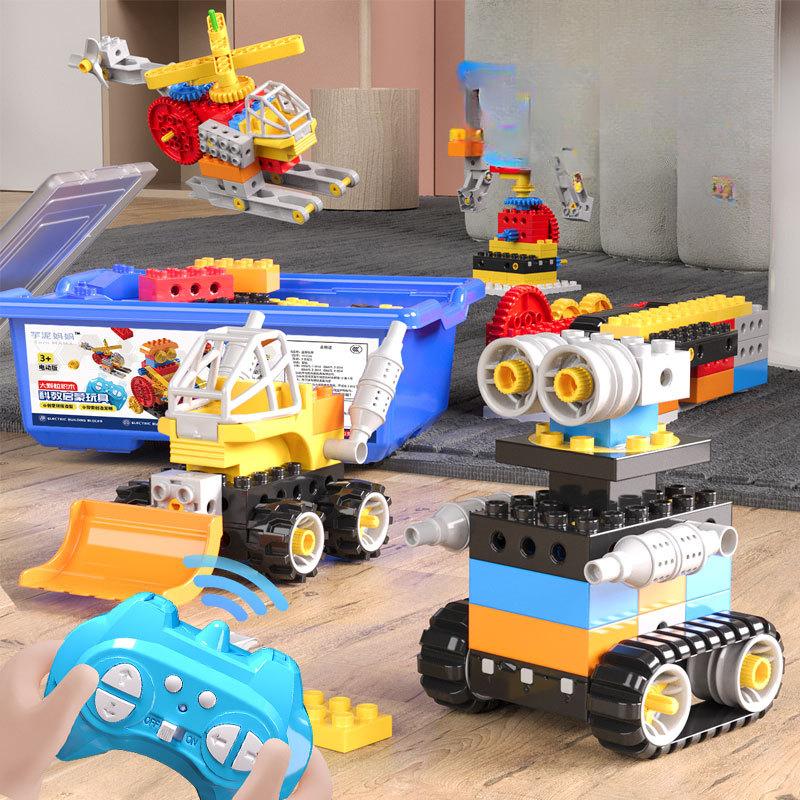 Blocuri de Construcție Compatibile pentru Știință Electrică și Educație, Blocuri de Construcție pentru Asamblare DIY, Blocuri de Construcție cu Particule Mari, Jucării Educative pentru Copii