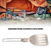 Edelstahl Klappspatel Riegeldesign Leicht Tragbar Klappbarer Essensspatel für Outdoor Camping Kochspatel