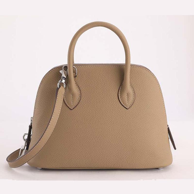 Cowhide Shell Bag, A Niche High-end Bowling Bag, A Mini Hand-held Single-shoulder Crossbody Women's Bag