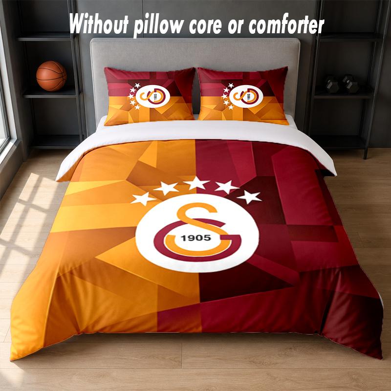Set Biancheria da Letto Design Galatasaray FC 1 Copripiumino + 2 Federe Morbido Traspirante Biancheria da Letto per la Casa