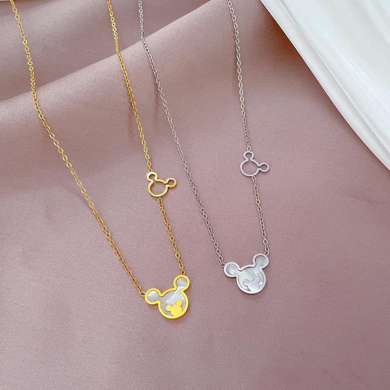 Shell Mouse Minimalist Furnace Real Gold Necklace Female Collarbone Chain Accessories