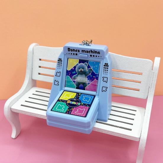 Mini Arcade Dance Machine Keychain with Music Reaction Training Handheld Game Console Kids Adults Battery Operated Dance Game Machine Keyring Toy