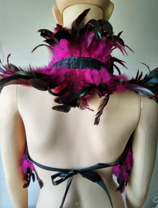 Feather Shawl & Cape: Elegant Faux Collar Vest and Scarf Combo