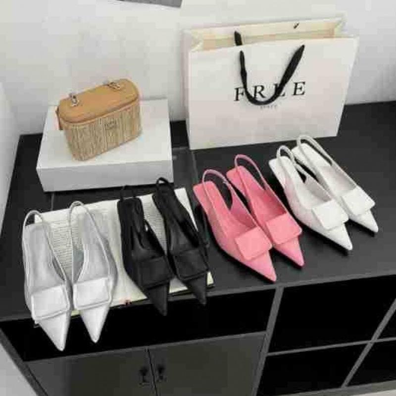 Design sense French temperament not tired feet high heels women's 2025 new thin heel pointed head bag head sandals empty shoes