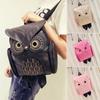 Women Backpack Stylish Cool Black PU Leather Owl Backpack Female Women Shoulder Bag