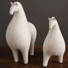 Solid Color Horse Sculpture with Detailed Texture, Handmade Artisan Resin Statue for Elegant Home Desk Decor