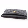 Excellent CHANEL Pass case COCO Mark Matelasse Card Case black Caviar skin Women Used
